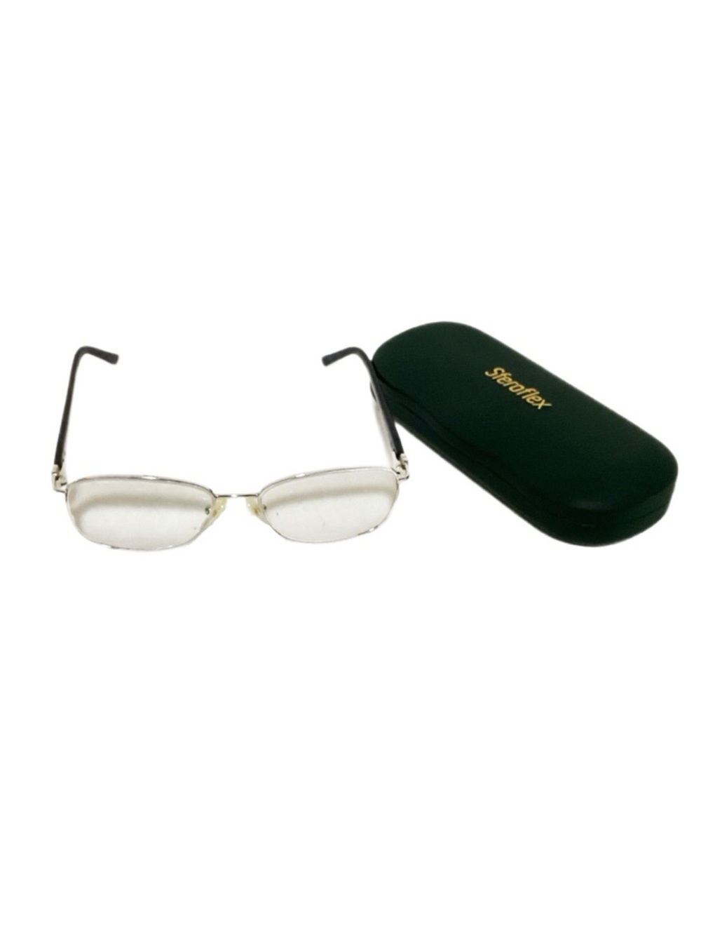 Eyeglasses - Sferoflex - Silver Metal Rims with Pearlized Purple Ear Pieces